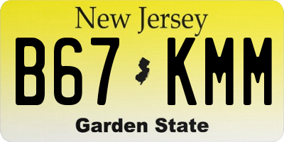 NJ license plate B67KMM