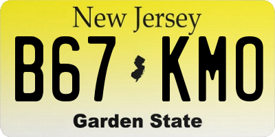 NJ license plate B67KMO