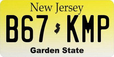 NJ license plate B67KMP