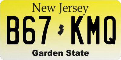 NJ license plate B67KMQ