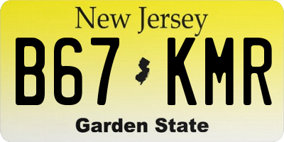 NJ license plate B67KMR