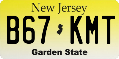 NJ license plate B67KMT
