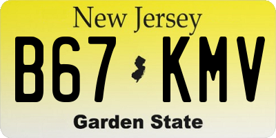 NJ license plate B67KMV