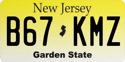 NJ license plate B67KMZ