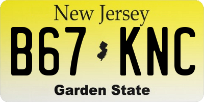 NJ license plate B67KNC