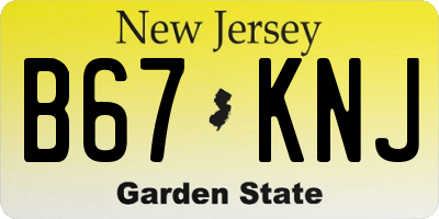 NJ license plate B67KNJ