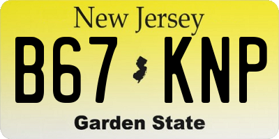 NJ license plate B67KNP