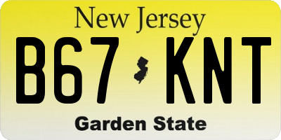 NJ license plate B67KNT