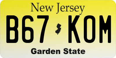 NJ license plate B67KOM
