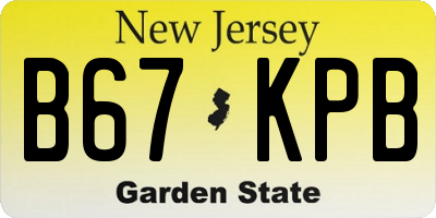 NJ license plate B67KPB