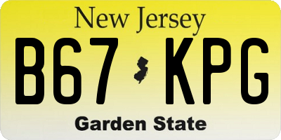 NJ license plate B67KPG