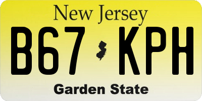 NJ license plate B67KPH