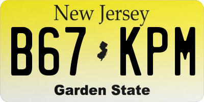 NJ license plate B67KPM