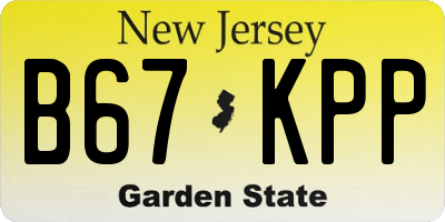 NJ license plate B67KPP