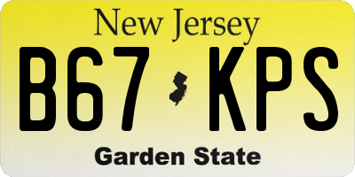 NJ license plate B67KPS
