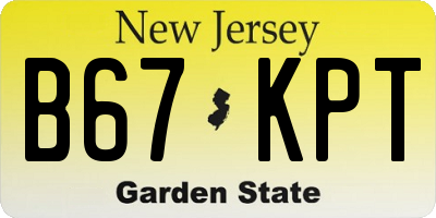NJ license plate B67KPT