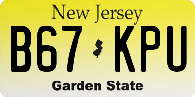 NJ license plate B67KPU