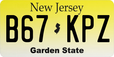 NJ license plate B67KPZ