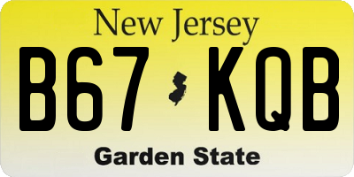 NJ license plate B67KQB