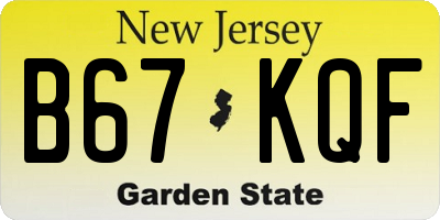 NJ license plate B67KQF
