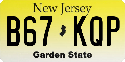 NJ license plate B67KQP