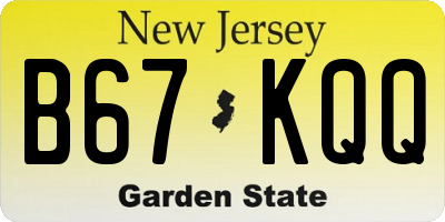 NJ license plate B67KQQ