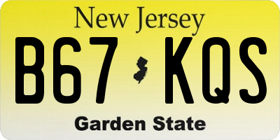 NJ license plate B67KQS