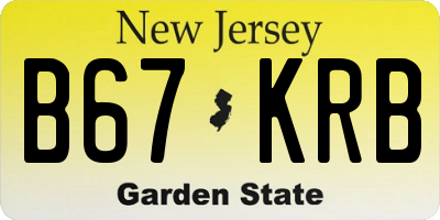 NJ license plate B67KRB