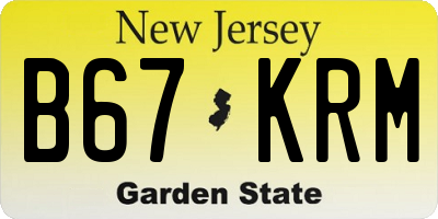 NJ license plate B67KRM