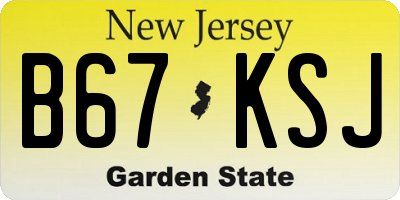NJ license plate B67KSJ