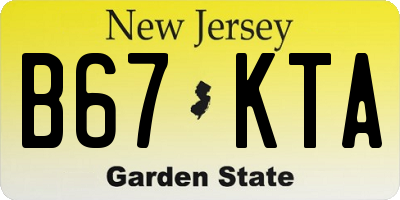 NJ license plate B67KTA
