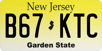 NJ license plate B67KTC