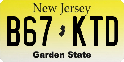 NJ license plate B67KTD