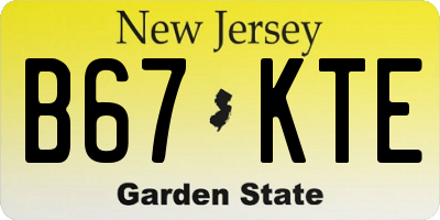 NJ license plate B67KTE