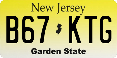 NJ license plate B67KTG