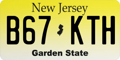 NJ license plate B67KTH