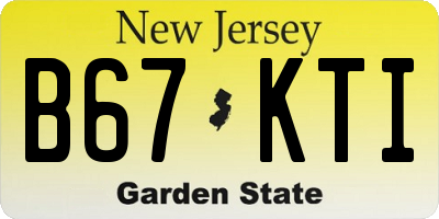NJ license plate B67KTI