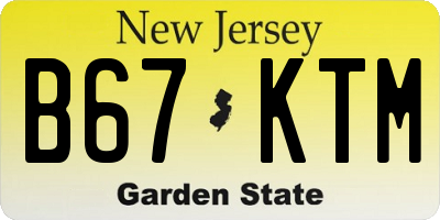 NJ license plate B67KTM