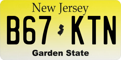 NJ license plate B67KTN