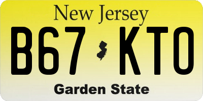 NJ license plate B67KTO