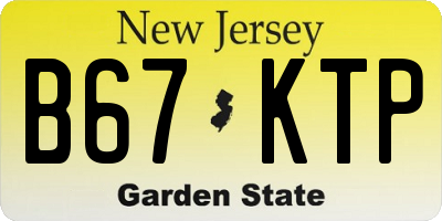 NJ license plate B67KTP