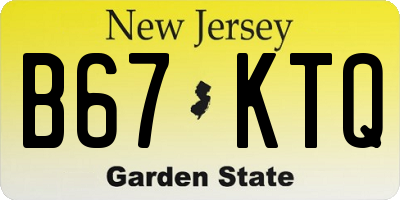 NJ license plate B67KTQ