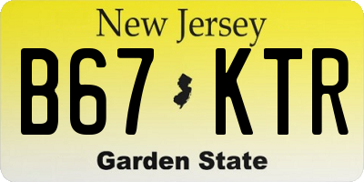 NJ license plate B67KTR
