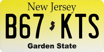 NJ license plate B67KTS