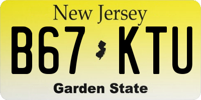 NJ license plate B67KTU