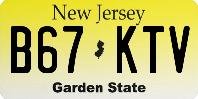 NJ license plate B67KTV