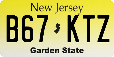 NJ license plate B67KTZ