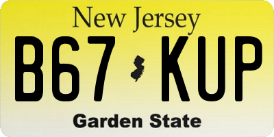 NJ license plate B67KUP