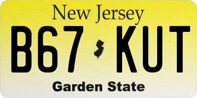 NJ license plate B67KUT
