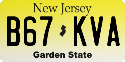 NJ license plate B67KVA